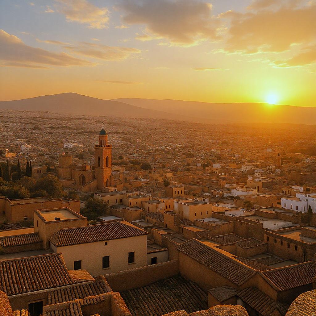 Fez at sunset